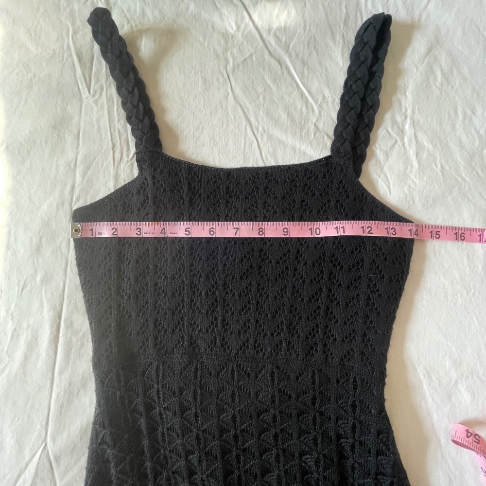 Aqua Crocheted Midi Dress Sz XS Black - Picture 7 of 9